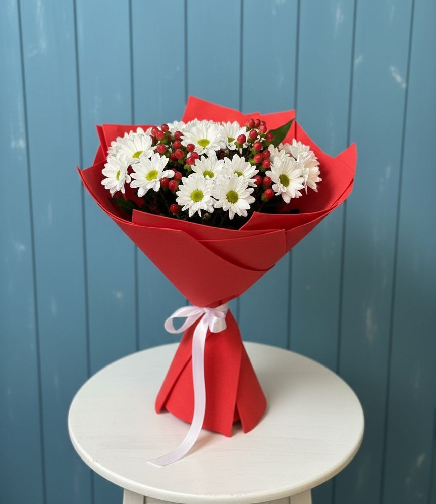 Букет цветов из: Хризантемы в Лесной