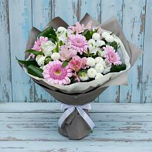Букет цветов из:  Герберы, Альстромерии и Хризантемы в Лесной