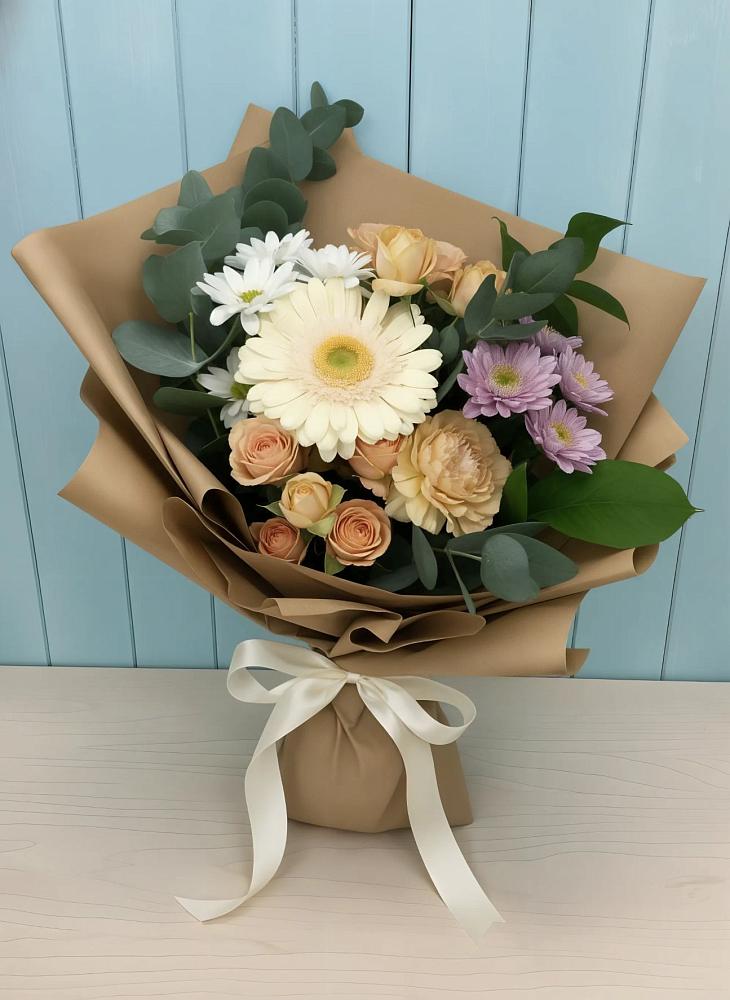 Букет цветов из: Герберы и Хризантемы в Лесной
