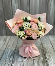 Букет цветов из:  Гвоздики, Розы и Хризантемы в Лесной