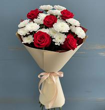 Букет цветов из:  Розы и Хризантемы #REPLACE_PRED# Лесной