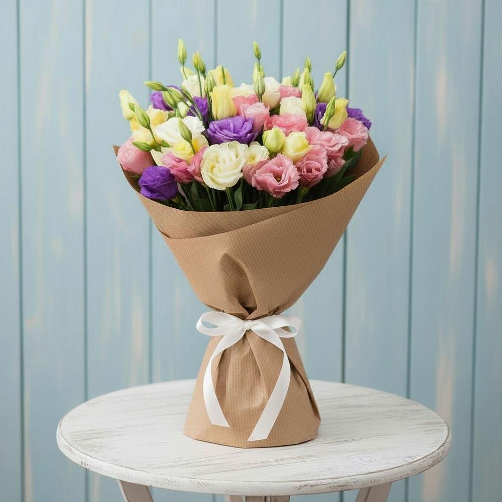 Букет цветов из: Лизиантусы в Лесной