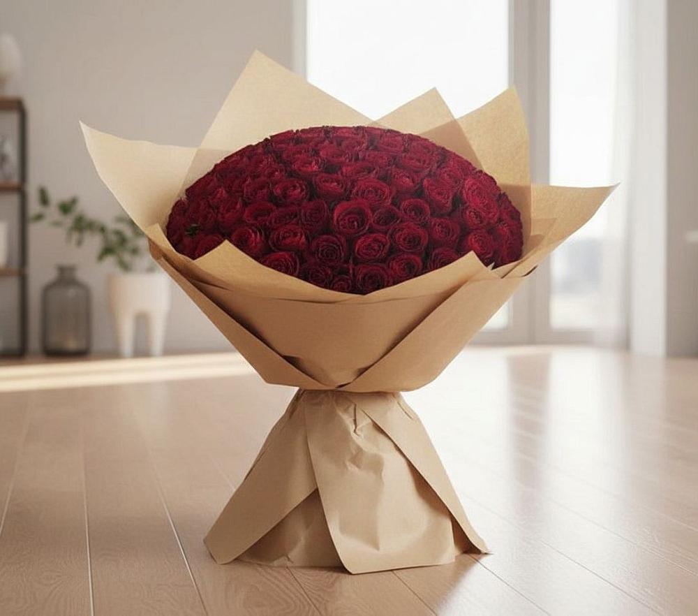 Букет 101 Красная роза в Лесной