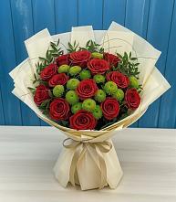 Букет цветов из:  Розы и Хризантемы в Лесной