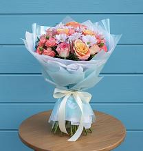 Букет цветов из:  Хризантемы и Розы #REPLACE_PRED# Лесной